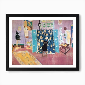 The Pink Studio With Black Cat Matisse Inspired Art Print