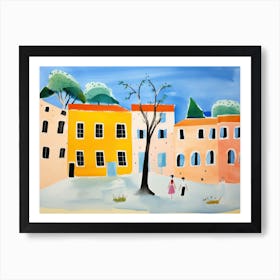 Ravenna Italy Cute Watercolour Illustration 2 Art Print