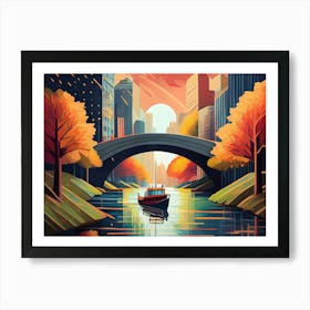 Boat In The City Art Print