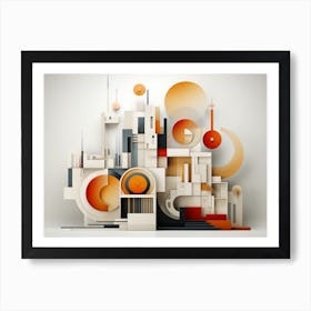 Abstract Art Of Building Geometric Shape Art Print