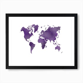 World Map Watercolor 2 Art Print
