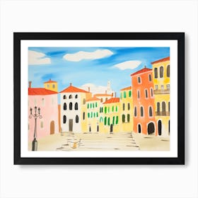 Florence Italy Cute Watercolour Illustration 2 Art Print