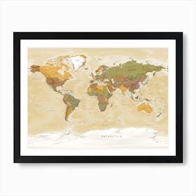 Political world map Art Print