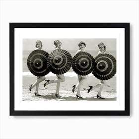 Bathing Beauties With Parasols Art Print