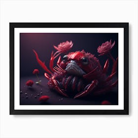 Cute Red Crab (1) Art Print