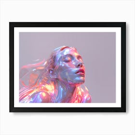 Holographic Woman Art Print