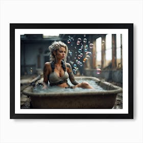 Sexy Woman In Bathtub Art Print
