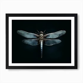 Dragonfly Black Saddlebags Tramea Lacer Vintage Illustration 3 Poster