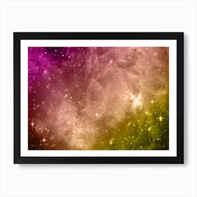Magenta Yellow Galaxy Space Background Art Print