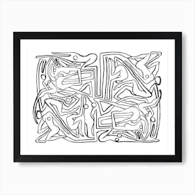 Ecstatic Nudes 8 Maze Art Print