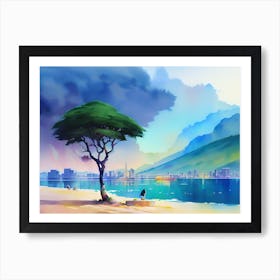 Lone Tree On The Beach Art Print