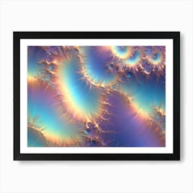 Abstract Image Of Swirling, Fluid Colors In Shades Of Pink, Blue, And Gold 1 Art Print