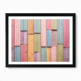 Colorful Wooden Wall 3 Art Print