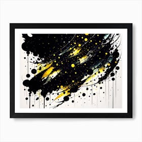 Black And Yellow Abstract Painting 5 Art Print