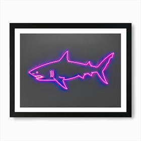 Neon Magenta Angel Shark 2 Art Print