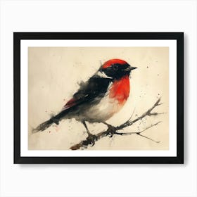 Calligraphic Wonders: Redwing Art Print