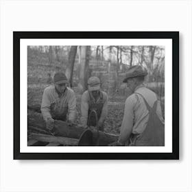 Untitled Photo, Possibly Related To Farmers Sawing Wood For Fuel In Timber Near Aledo, Illinois By Russell Lee Art Print