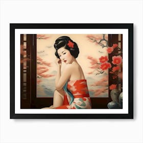 Geisha pin up Art Print