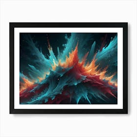 Abstract Image Of A Swirling, Luminous Vortex With Bright, Colorful Streaks Of Light Art Print