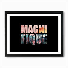 Magnifique Poster Retro Landscape Illustration 4 Art Print