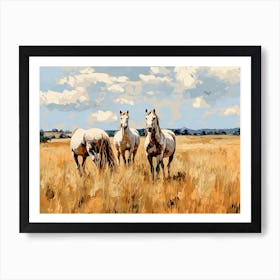 Horses Painting In Maasai Mara, Kenya, Landscape 1 Art Print