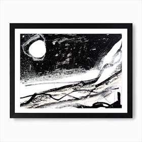 Moonlight Abstract Black and White Art Print