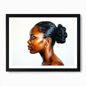 Side Profile Of Beautiful Woman Oil Painting 178 Art Print