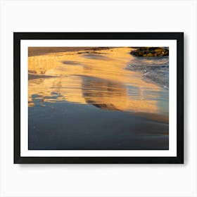 Evening light reflected in wet sand Art Print