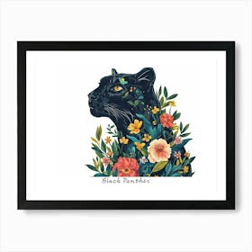 Little Floral Black Panther 1 Poster Art Print