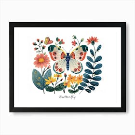 Little Floral Butterfly 3 Poster Art Print