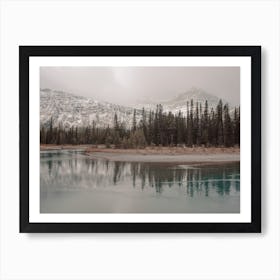 Winter River Scenery Art Print