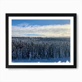 At The Onset Of Winter A Snowy Panorama Unfolds A Vast Forest Exists Beneath The Far Reaching Sky (6) Art Print