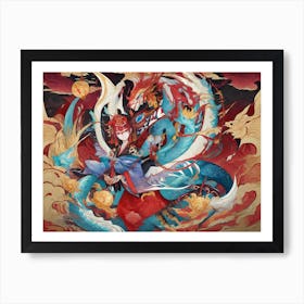 Dragon And Phoenix Art Print
