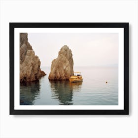 Boat In The Mediterranean Sea, Summer Vintage Photography Art Print