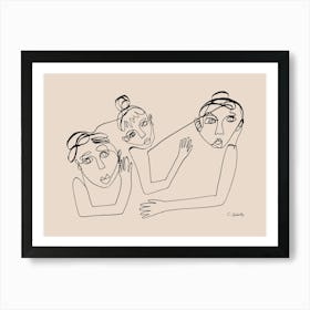 People, Beige Art Print