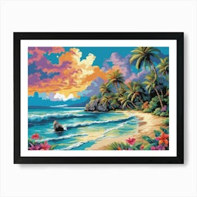 Sunset On The Beach 4 Art Print