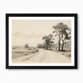 Vintage Landscape Sketch Art Print