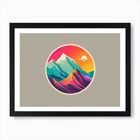 Mountains At Sunset Art Print