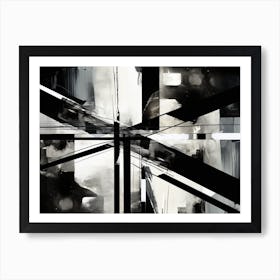 Intersection Abstract Black And White 4 Art Print
