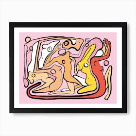 Psychedelic Nudes Vibrant Art Print