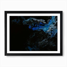 Abstract Blue And Black Painting Art Print