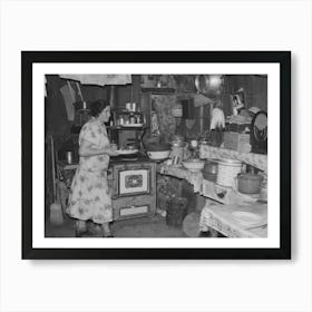 Mrs Ole Thompson, Wife Of Farmer, Carrying Food To The Table, Williams County, North Dakota By Russell Lee Art Print