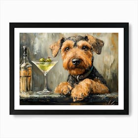 Airedale Welshie At The Bar 7 Poster