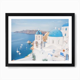 Cliffside In Santorini Art Print