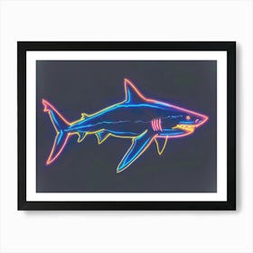 Neon Aqua Bamboo Shark 2 Art Print