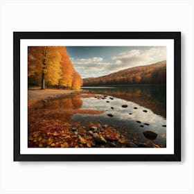 Autumn Trees On A Lake Art Print