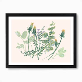 Closed Dandelions Art Print