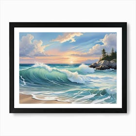 Sunset At The Beach Art Print