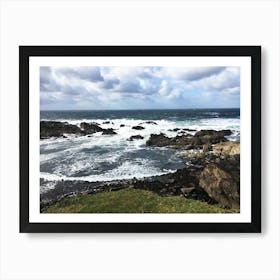 Waves On A Rocky Beach Art Print
