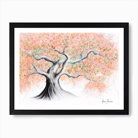 Sunshine Peach Tree Art Print